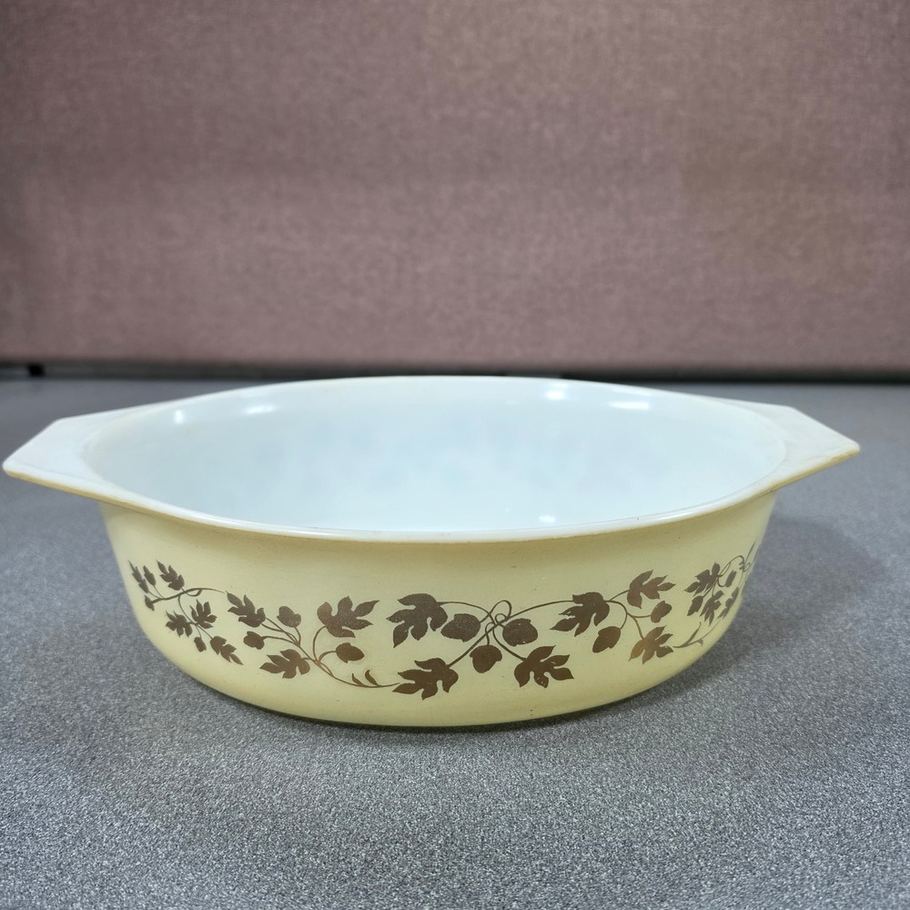 Pyrex Casserole Dish Unisex 2.5qt Yellow Good Autumn Harvest 045 Oval Baker